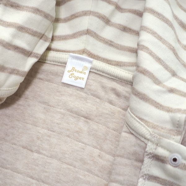 有機棉鋪棉連帽斗篷-原色 秋冬寶寶衣,寶寶保暖衣,嬰兒長袖連身衣,有機棉寶寶衣,新生兒厚棉服,嬰兒外出服,秋冬嬰兒服飾,台灣製嬰兒衣,保暖和尚服