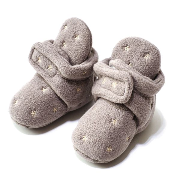嬰兒保暖鞋-灰星星 極致保暖,對抗寒冬,親膚柔軟,可愛花色,溫暖紮實,穿脫方便,照顧寶寶