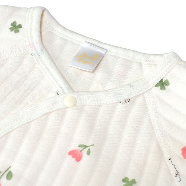 新生兒有機棉鋪棉和尚服-兔兔小花 有機棉嬰兒服, 和尚服推薦, 台灣製童裝, 新生兒衣服, 鋪棉包屁衣, 嬰兒保暖內衣, 100%有機棉, 兔兔花卉童裝, 彌月禮物推薦, 寶寶開襟衫, 嬰兒天然材質, 抗敏嬰兒服, 冬季寶寶衣服, 初生兒必備, 優質台灣童裝