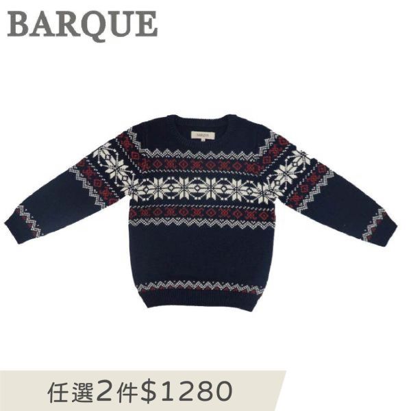 Fair Isle Sweater - Blue BARQUE,針織衫,嬰兒針織,幼兒針織,針織衣,毛衣,保暖上衣