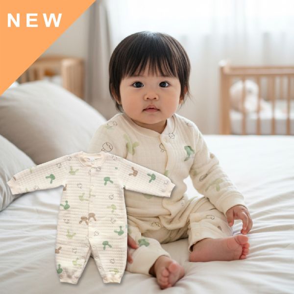 有機棉鋪棉連身衣-冰棒兔兔 秋冬寶寶衣,寶寶保暖衣,嬰兒長袖連身衣,有機棉寶寶衣,新生兒厚棉服,嬰兒外出服,秋冬嬰兒服飾,台灣製嬰兒衣,保暖和尚服