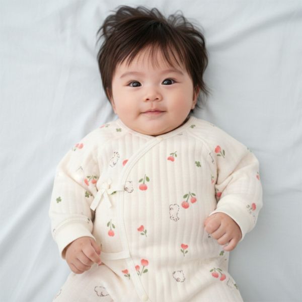 新生兒有機棉鋪棉和尚服-兔兔小花 有機棉嬰兒服, 和尚服推薦, 台灣製童裝, 新生兒衣服, 鋪棉包屁衣, 嬰兒保暖內衣, 100%有機棉, 兔兔花卉童裝, 彌月禮物推薦, 寶寶開襟衫, 嬰兒天然材質, 抗敏嬰兒服, 冬季寶寶衣服, 初生兒必備, 優質台灣童裝