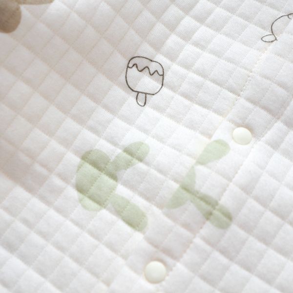 有機棉鋪棉連身衣-冰棒兔兔 秋冬寶寶衣,寶寶保暖衣,嬰兒長袖連身衣,有機棉寶寶衣,新生兒厚棉服,嬰兒外出服,秋冬嬰兒服飾,台灣製嬰兒衣,保暖和尚服