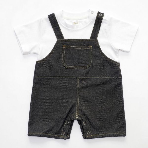 吊帶褲短袖連身衣 吊帶褲短袖連身衣,100%純棉,嬰兒連身衣,台灣製童裝,環保印染,寶寶穿搭,包屁衣,吊帶褲