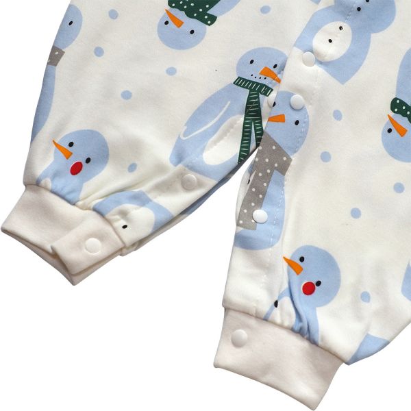 有機棉連身衣-雪人 有機棉,秋冬寶寶衣,寶寶睡衣,一件式,嬰兒睡衣,台灣製造敏感肌衣服,透氣衣物,天然有機棉