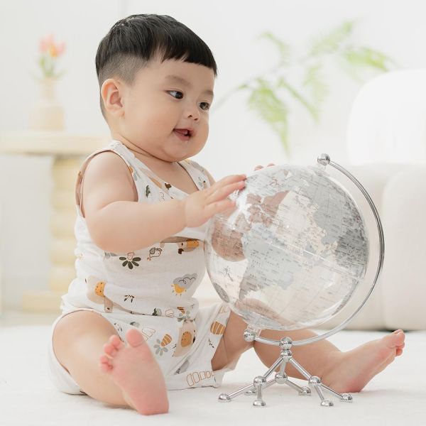 薄棉家居服-可愛大象 薄棉家居服,嬰兒背心短褲套裝,大象家居服,台灣製童裝,純棉嬰兒服,透氣居家服,環保印染