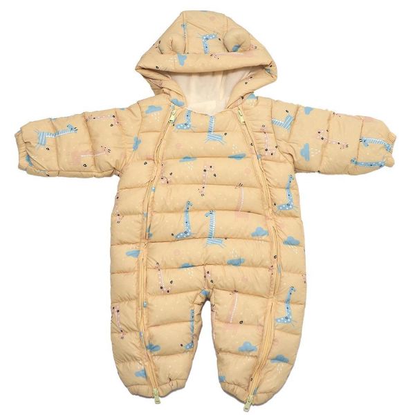 嬰兒羽絨棉連身衣-長頸鹿 嬰兒連身衣,保暖連身衣,嬰兒羽絨棉,長頸鹿童裝,冬季嬰兒服飾,無毒童裝,防風包屁衣,連帽連身衣,寶寶冬裝