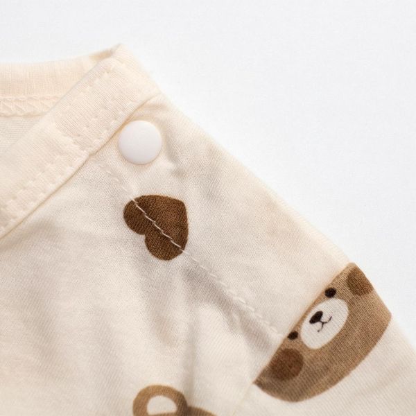 有機棉短袖連身衣-愛心熊熊 有機棉短袖連身衣,愛心熊熊,100%有機棉,台灣製童裝,環保印染,嬰兒親膚衣物,包屁衣,寶寶夏日服飾