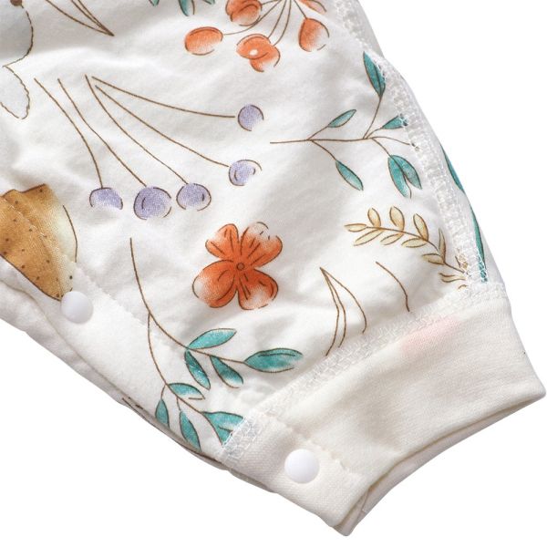 有機棉夾棉連身衣-松鼠小兔 秋冬寶寶衣,寶寶保暖衣,嬰兒長袖連身衣,有機棉寶寶衣,新生兒厚棉服,嬰兒外出服,秋冬嬰兒服飾,台灣製嬰兒衣,保暖和尚服