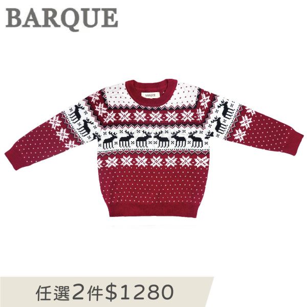 Fair Isle Sweater - Red BARQUE,針織衫,嬰兒針織,幼兒針織,針織衣,毛衣,保暖上衣