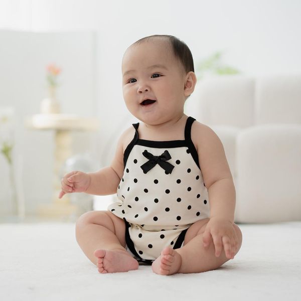 有機棉點點背心包屁衣 有機棉包屁衣,嬰兒背心連身衣,台灣製童裝,有機棉童裝,無毒包屁衣,親膚嬰兒服,夏季嬰兒服,點點童裝,環保印染,嬰兒服飾