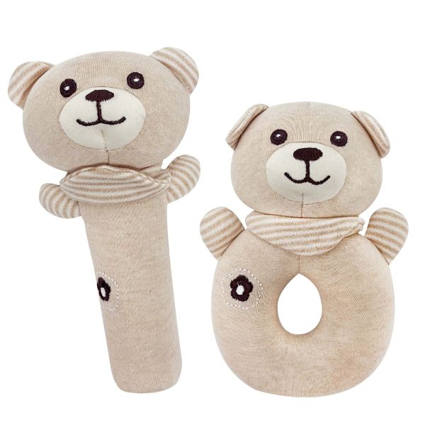 有機棉安撫手搖鈴-小熊 有機棉,安撫,安撫玩具,聽覺發展,抓握能力