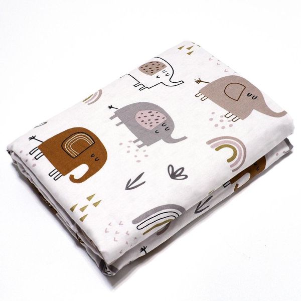 純棉安撫毯-彩虹大象 有機棉,天然,無毒,過敏,有機,異位性皮膚炎,新生兒,嬰兒,新生兒衣物,嬰幼兒,包屁衣,竹纖維,透氣,汗疹,濕疹,童裝,GOTS,呼吸道,癢,熱,汗,睡過夜,安撫毯,嬰兒帽
