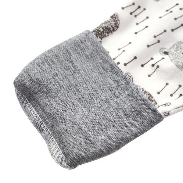 有機棉雙拉鍊長袖連身衣-大頭熊 秋冬寶寶衣,寶寶保暖衣,嬰兒長袖連身衣,有機棉寶寶衣,新生兒厚棉服,嬰兒外出服,秋冬嬰兒服飾,台灣製嬰兒衣,保暖和尚服