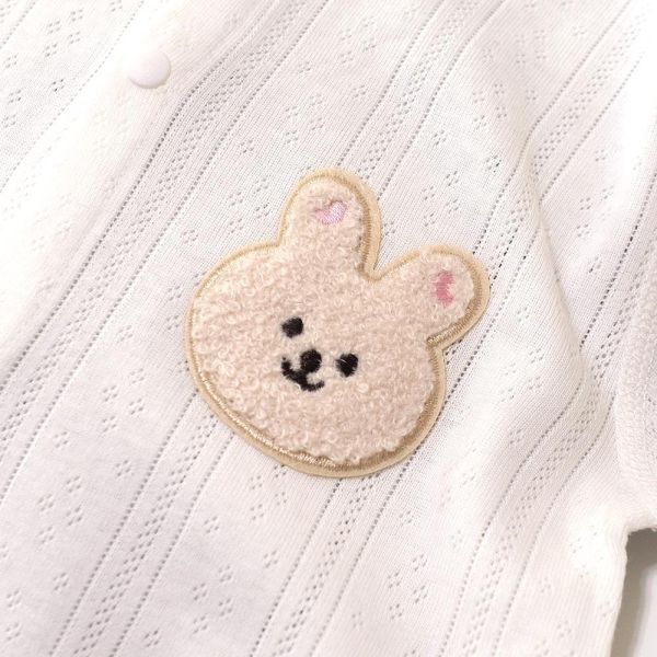 有機棉短袖連身衣-可愛小兔(白) 有機棉短袖連身衣,可愛小兔,100%有機棉,台灣製童裝,環保印染,嬰兒親膚衣物,包屁衣,寶寶外出服