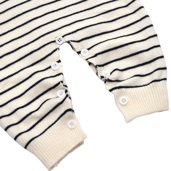 海軍風條紋針織連身衣 寶寶連身衣,嬰兒針織衫,海軍風童裝,水手領,包屁衣,哈衣,秋冬童裝,彌月禮物,棉質連身衣,條紋哈衣