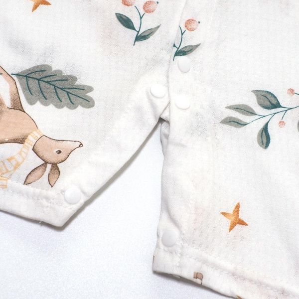 竹節棉短袖連身衣-奇幻動物 竹節棉連身衣,嬰兒短袖包屁衣,100%純棉,MIT童裝,奇幻動物,短袖連身衣,環保印染,寶寶衣服,夏日童裝,台灣製童裝