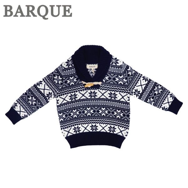 Navy Blue White Sweater BARQUE,針織衫,嬰兒針織,幼兒針織,針織衣,毛衣,保暖上衣