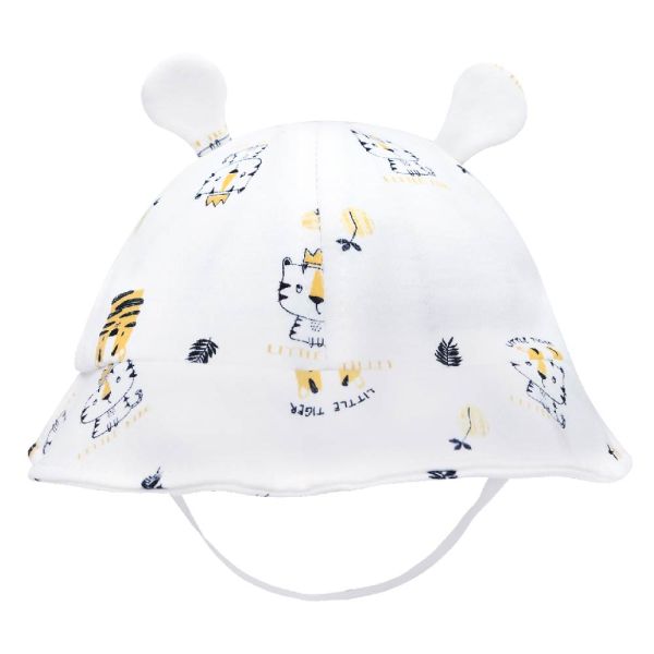 有機棉小耳朵帽-小老虎 有機棉,嬰兒帽,防曝曬,夏天防曬,台灣製造