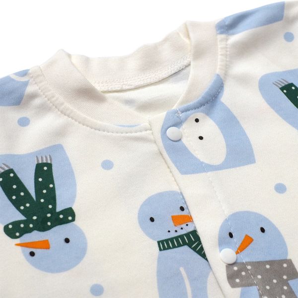 有機棉連身衣-雪人 有機棉,秋冬寶寶衣,寶寶睡衣,一件式,嬰兒睡衣,台灣製造敏感肌衣服,透氣衣物,天然有機棉
