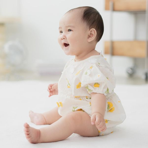 純棉包屁衣-刺繡花朵 刺繡包屁衣,花朵包屁衣,女寶寶包屁衣,台灣製童裝,純棉包屁衣,環保印染,嬰兒公主服