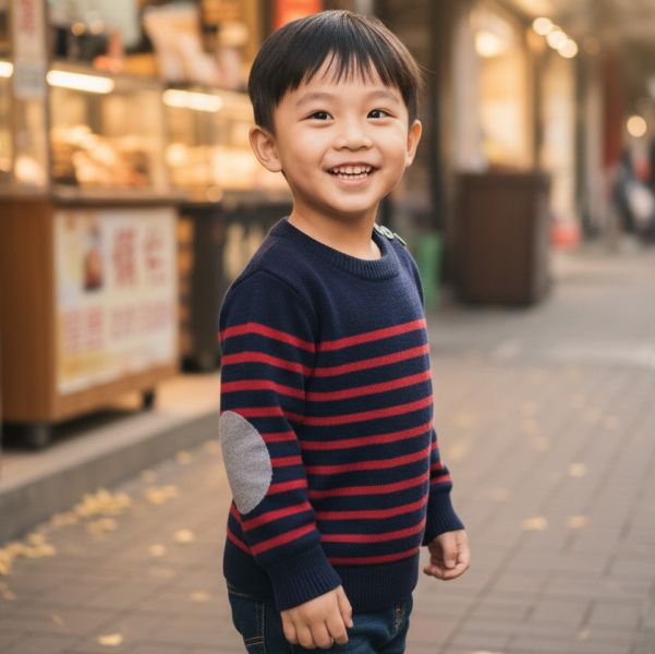 Breton Stripe Sweater - Blue&Red BARQUE,針織衫,嬰兒針織,幼兒針織,針織衣,毛衣,保暖上衣