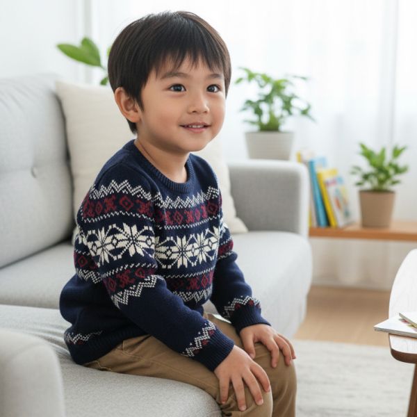 Fair Isle Sweater - Blue BARQUE,針織衫,嬰兒針織,幼兒針織,針織衣,毛衣,保暖上衣