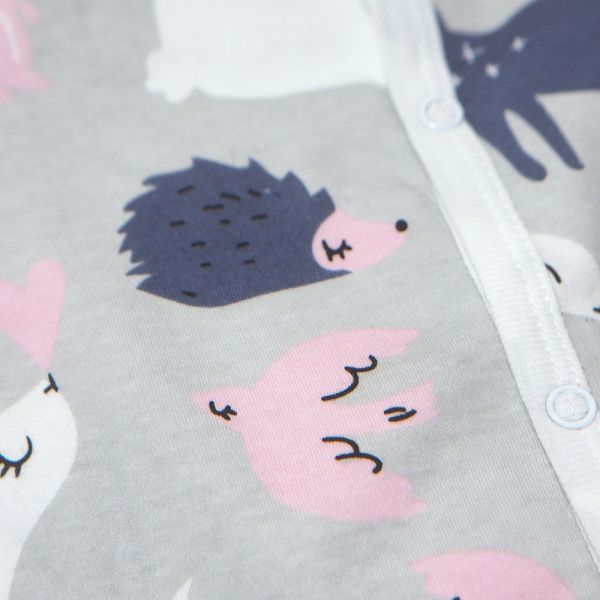 純棉排扣式長袖連身衣-愛心貓頭鷹 秋冬寶寶衣,寶寶保暖衣,嬰兒長袖連身衣,有機棉寶寶衣,新生兒厚棉服,嬰兒外出服,秋冬嬰兒服飾,台灣製嬰兒衣,保暖和尚服