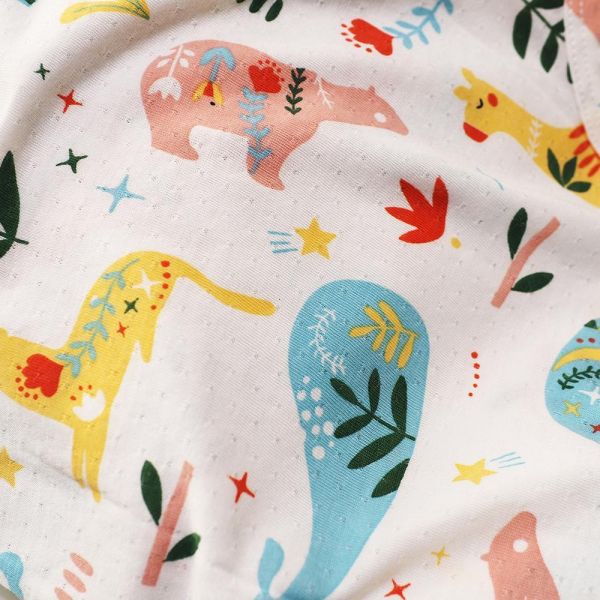 薄棉家居服-彩色動物 薄棉家居服,嬰兒背心短褲套裝,彩色動物家居服,台灣製童裝,純棉嬰兒服,透氣居家服,環保印染童裝