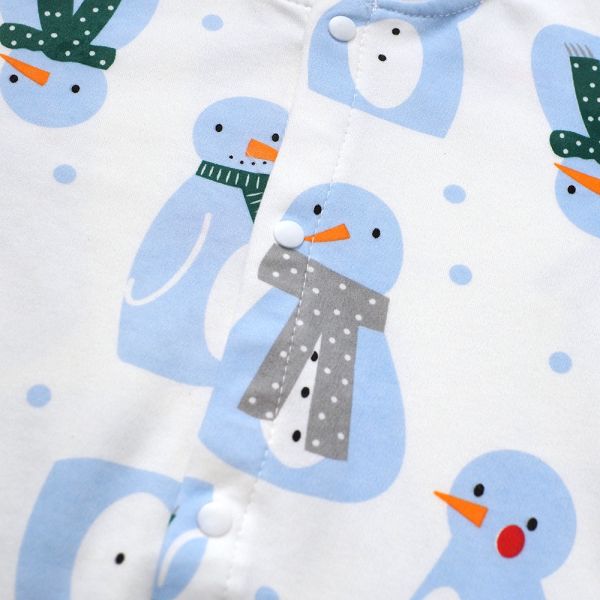 有機棉連身衣-雪人 有機棉,秋冬寶寶衣,寶寶睡衣,一件式,嬰兒睡衣,台灣製造敏感肌衣服,透氣衣物,天然有機棉