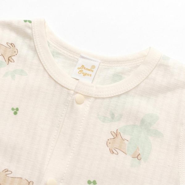 薄棉短袖連身衣-花園兔兔 薄棉短袖連身衣,花園兔兔,100%純棉,台灣製童裝,環保印染,嬰兒涼感衣,包屁衣,寶寶夏日穿搭