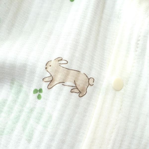 薄棉短袖連身衣-花園兔兔 薄棉短袖連身衣,花園兔兔,100%純棉,台灣製童裝,環保印染,嬰兒涼感衣,包屁衣,寶寶夏日穿搭