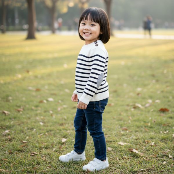 Breton Stripe Sweater - White&black BARQUE,針織衫,嬰兒針織,幼兒針織,針織衣,毛衣,保暖上衣