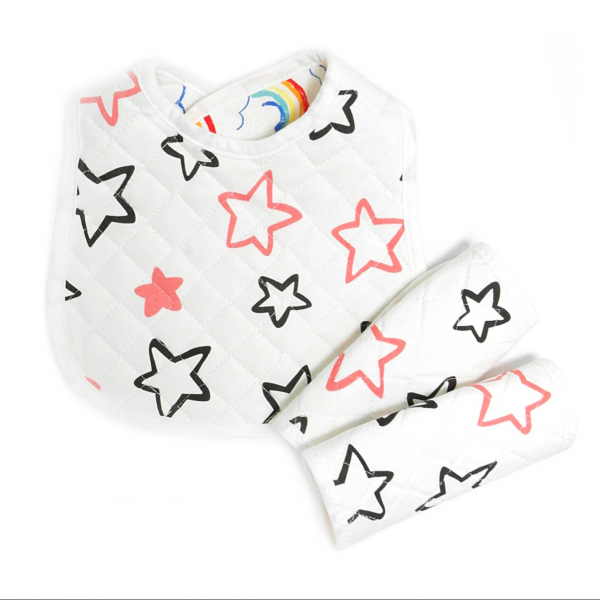 【只送不賣】有機棉揹帶口水巾３件組，孕婦褲下單滿３件立即送限量好禮(隨機贈) 