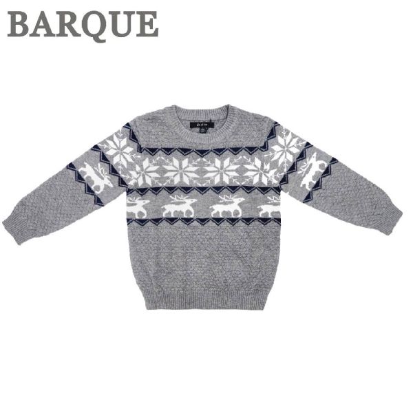 Fair Isle Sweater - Gray BARQUE,針織衫,嬰兒針織,幼兒針織,針織衣,毛衣,保暖上衣