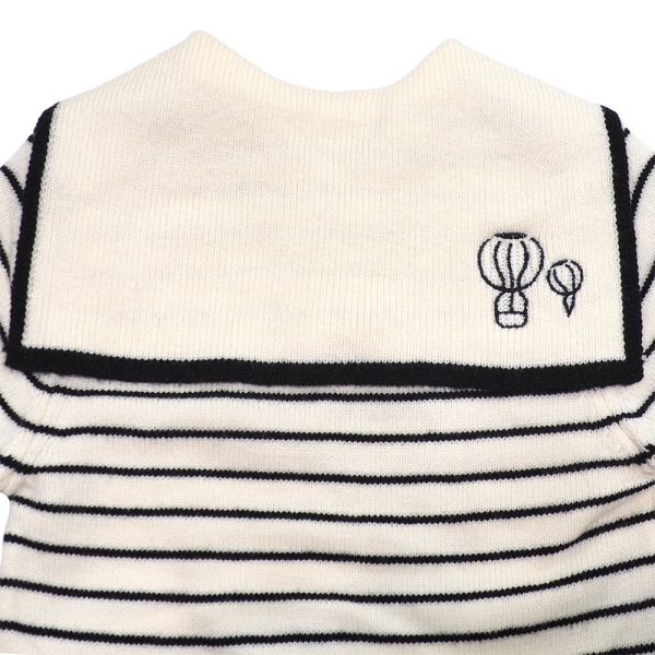 海軍風條紋針織連身衣 寶寶連身衣,嬰兒針織衫,海軍風童裝,水手領,包屁衣,哈衣,秋冬童裝,彌月禮物,棉質連身衣,條紋哈衣