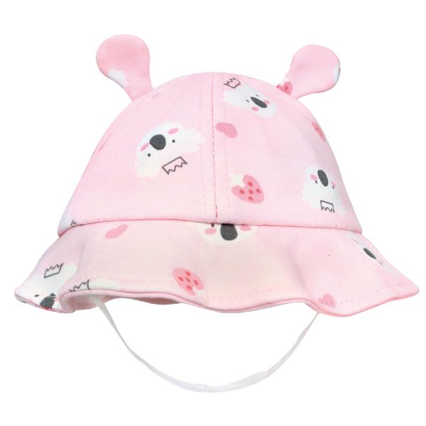 有機棉小耳朵帽-愛心無尾熊 有機棉,嬰兒帽,防曝曬,夏天防曬,台灣製造