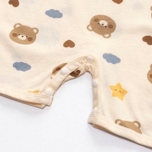 有機棉短袖連身衣-愛心熊熊 有機棉短袖連身衣,愛心熊熊,100%有機棉,台灣製童裝,環保印染,嬰兒親膚衣物,包屁衣,寶寶夏日服飾