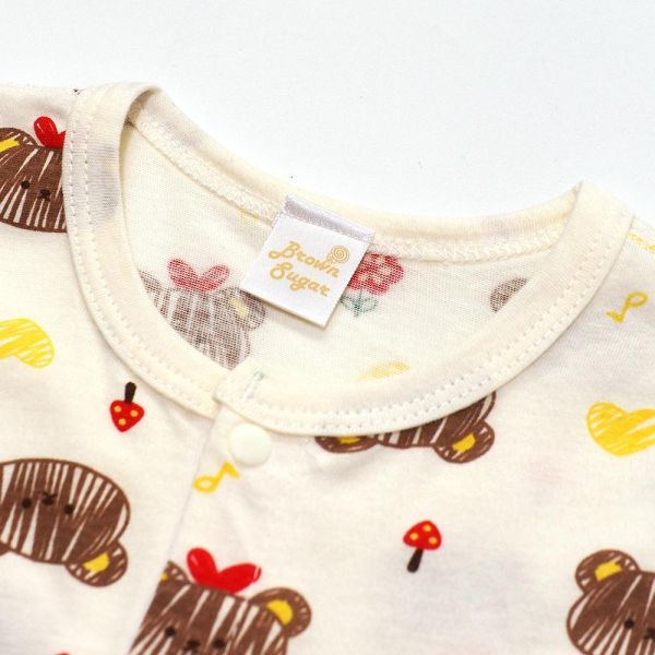 有機棉短袖連身衣-小花熊 有機棉短袖連身衣,小花熊,100%有機棉,台灣製童裝,環保印染,嬰兒包屁衣,親膚嬰兒服,寶寶夏日服飾