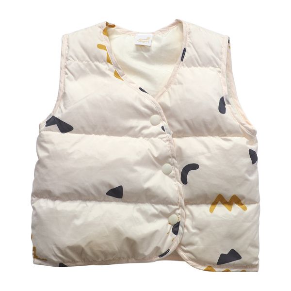 羽絨背心-幾何線條 嬰兒背心,加棉背心,透氣,保暖,包屁衣,台灣製寶寶衣,有機棉,加厚背心