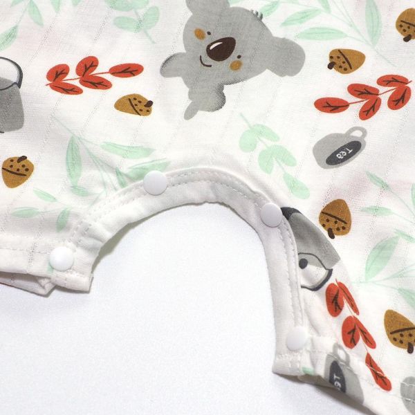 竹節棉無袖連身衣-可愛無尾熊 竹節棉連身衣,嬰兒包屁衣,100%純棉,MIT童裝,無袖連身衣,環保印染,寶寶衣服,夏日童裝,台灣製童裝