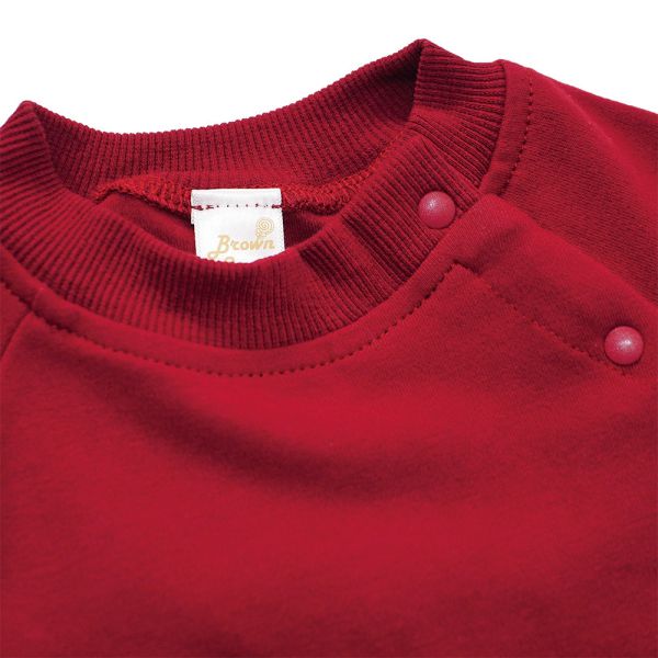 純棉連身衣套裝-紅色熊熊 秋冬寶寶衣,寶寶保暖衣,嬰兒長袖連身衣,有機棉寶寶衣,新生兒厚棉服,嬰兒外出服,秋冬嬰兒服飾,台灣製嬰兒衣,保暖和尚服