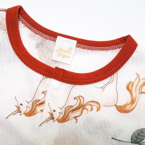 竹節棉短袖連身衣-奇幻動物 竹節棉連身衣,嬰兒短袖包屁衣,100%純棉,MIT童裝,奇幻動物,短袖連身衣,環保印染,寶寶衣服,夏日童裝,台灣製童裝