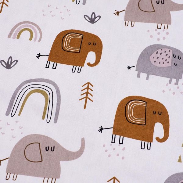 純棉安撫毯-彩虹大象 有機棉,天然,無毒,過敏,有機,異位性皮膚炎,新生兒,嬰兒,新生兒衣物,嬰幼兒,包屁衣,竹纖維,透氣,汗疹,濕疹,童裝,GOTS,呼吸道,癢,熱,汗,睡過夜,安撫毯,嬰兒帽