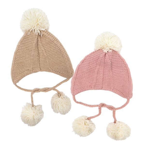 手工有機棉線帽-可愛毛球 帽子,嬰兒帽,防曬帽,寶寶帽,台灣製造,帽,BABY帽,寶寶帽,保暖帽