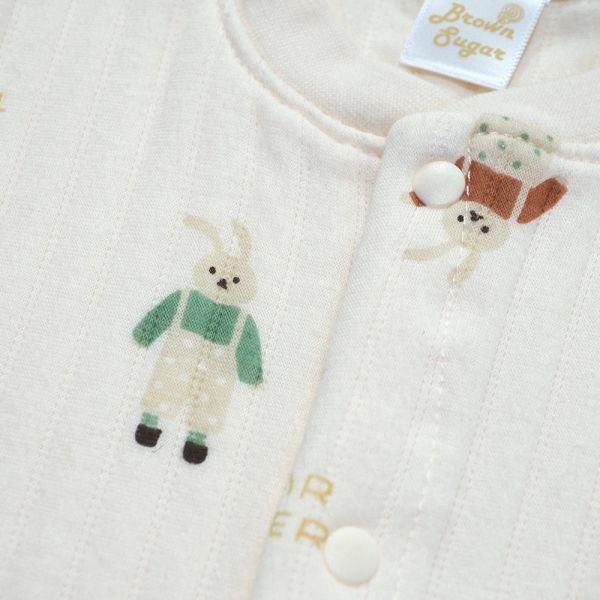 有機棉鋪棉背心-兔兔先生 秋冬寶寶衣,寶寶保暖衣,嬰兒長袖連身衣,有機棉寶寶衣,新生兒厚棉服,嬰兒外出服,秋冬嬰兒服飾,台灣製嬰兒衣,保暖和尚服