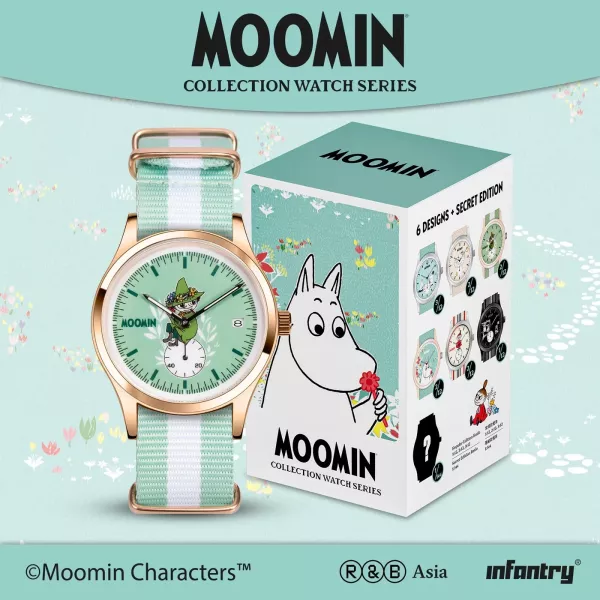 INFANTRY X MOOMIN BLIND BOX WATCH 嚕嚕米盲盒石英手錶 (1只裝）（綠色） INFANTRY X MOOMIN BLIND BOX WATCH 嚕嚕米盲盒石英手錶 (1只裝）（綠色）。
吊飾,盲盒手錶。