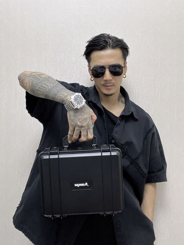 Digital Analog Dual Time Men's Watch 數位類比雙時男士手錶 - 綠橡膠錶帶 