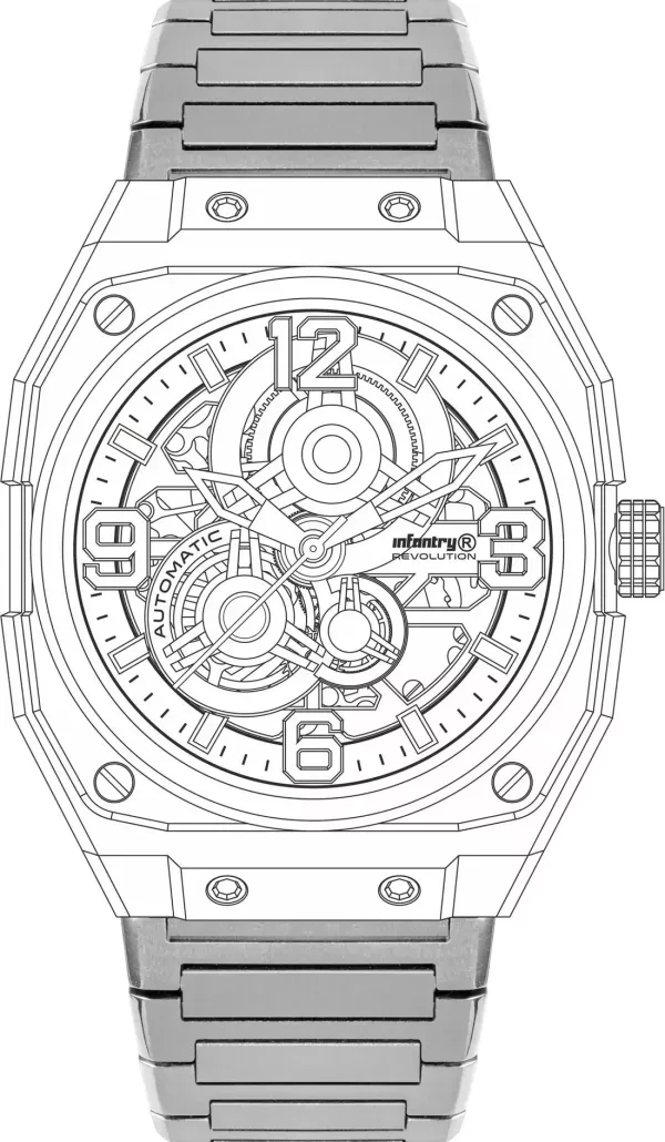 MOD 47 不銹鋼錶帶 24mm毫米 - 適用於47mm錶徑手錶 皮革錶帶 24毫米 - 適用於47mm錶徑手錶