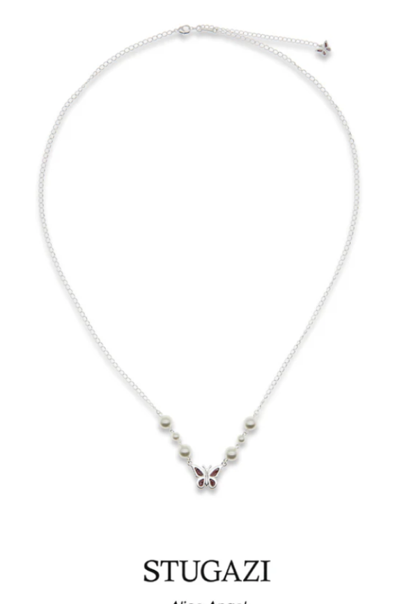 銀蝴蝶珍珠長細鍊 Alice Silver Angel 日本設計師,日本製,設計項鍊,潮流飾品,選品,設計搭配,設計服裝,潮流服飾,潮流搭配,搭配教學,潮流穿搭,時尚搭配,手錶,潮流品牌,精選商品,優質商品,黃銅,鍍銀,珍珠,蝴蝶,長細鍊